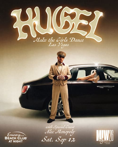 Hugel with Special Guest Alec Monopoly flyer